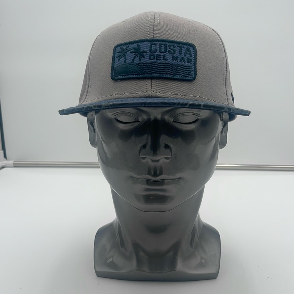 Costa Del Mar Patch Hat Floral Bill Spell Out Logo Snap Back Baseball Hat